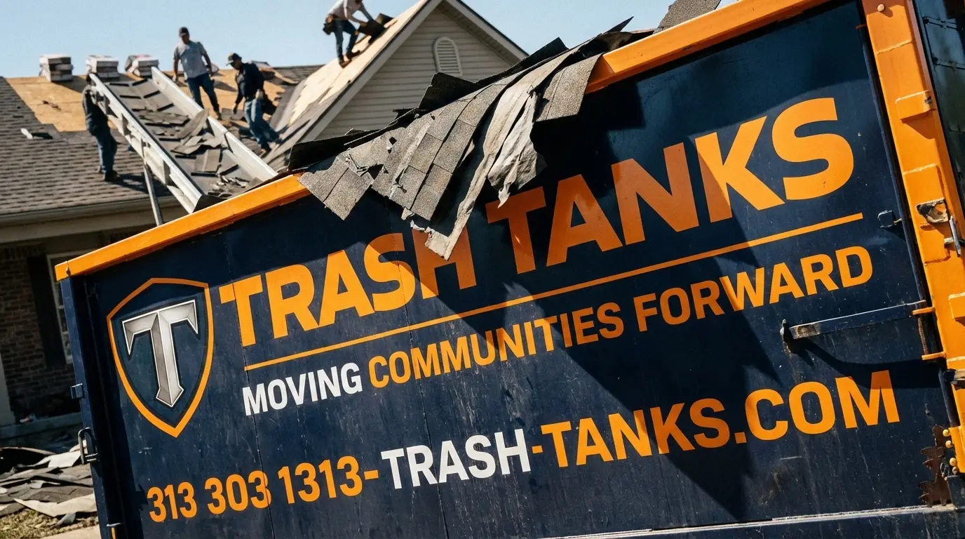 Dumpster rental for commercial roofing job Michigan