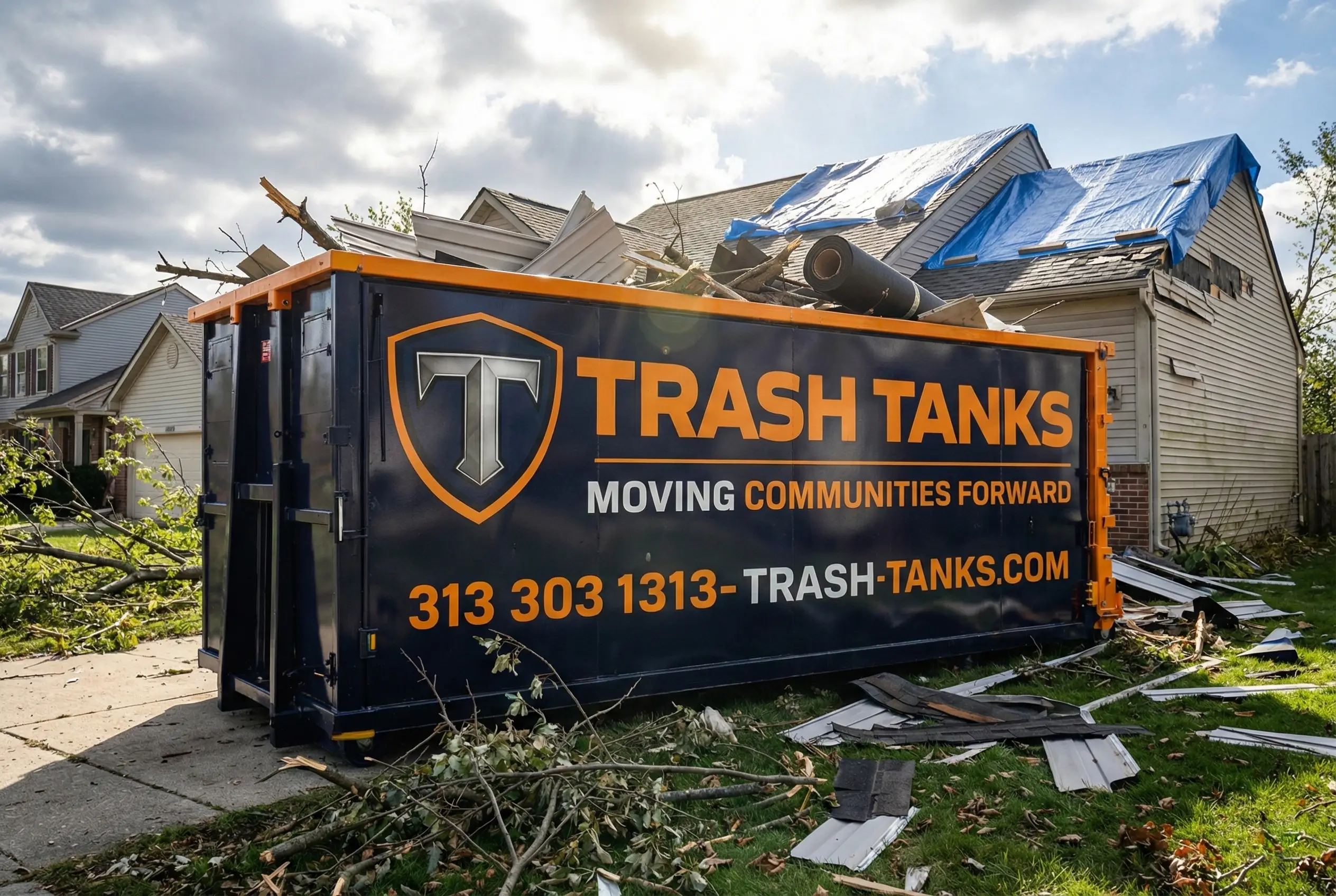 Dumpster rental for storm cleanup Grosse Pointe