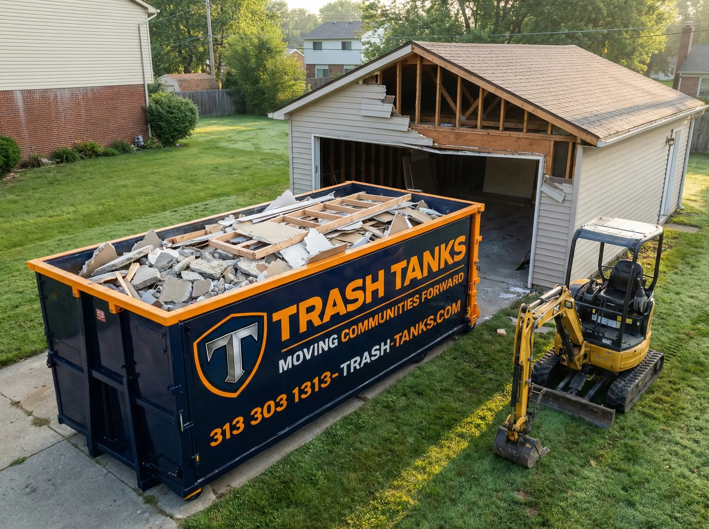 Dumpster rental for garage demolition Michigan